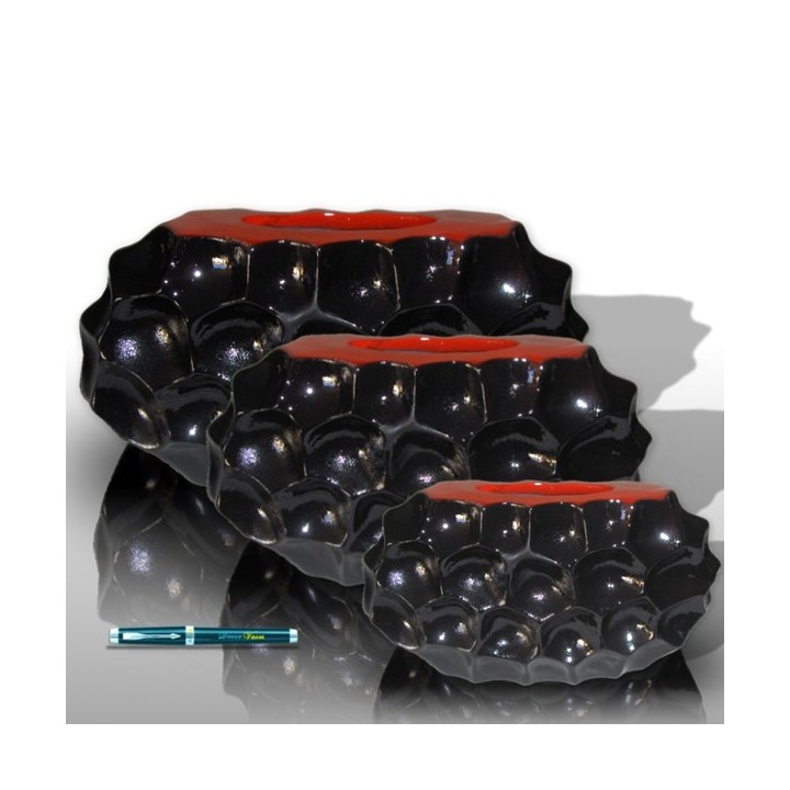 3 Jarres ovale noire diamant