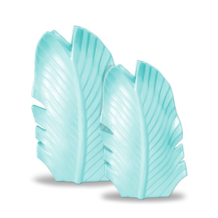 Blatt Vasen hellblau