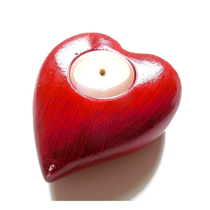 porta velas corazón