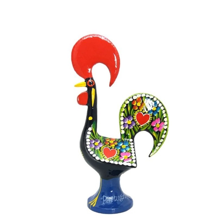 Galo de Barcelos preto, galo tradicional de portugal