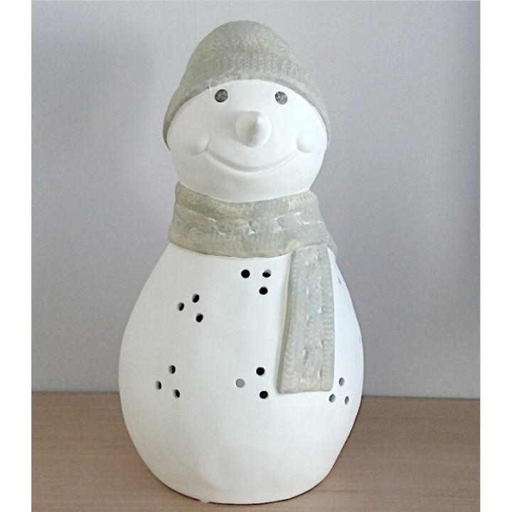 Boneco de neve porta-velas