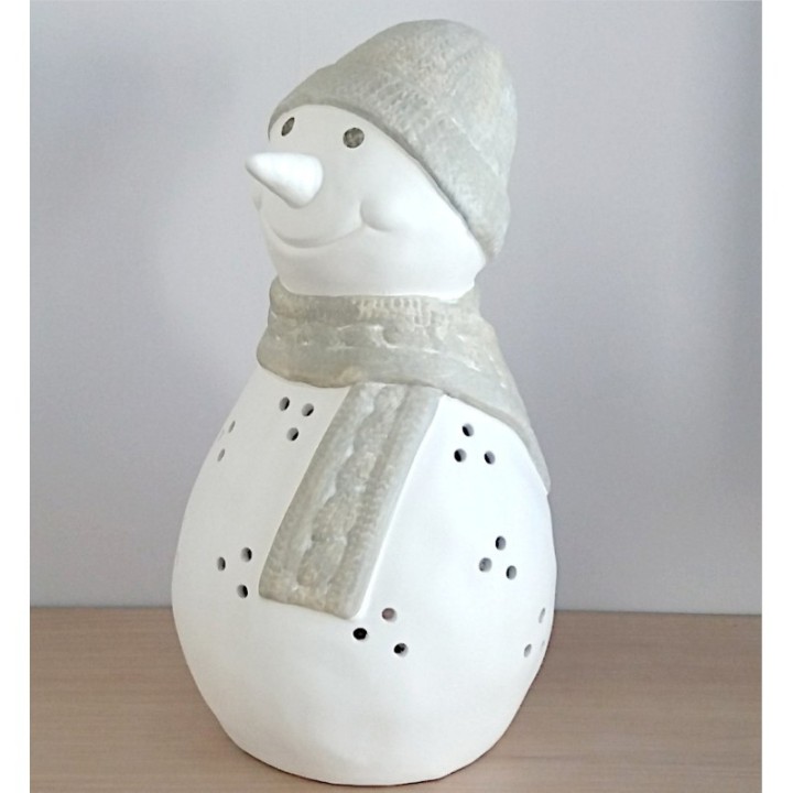 snowman candle holder